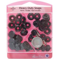 Hemline Heavy Duty Metal Snaps Kit Oxy Black