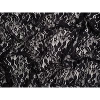 Minerva Core Range Stretch Floral Lace Fabric Black