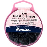 Hemline KAM Plastic Snaps Black