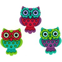 Dress It Up Retro Owl Buttons