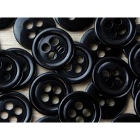 Crendon Round Large Hole Buttons (Value Pack) Black