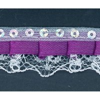Sequin Bonnet Lace Trim White