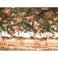Deadstock Sheer Chiffon Fabric Brown & Orange