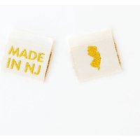 Sarah Hearts Made In My State Gold Woven Labels New Jersey
