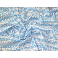 Printed Polycotton Fabric Pale Blue
