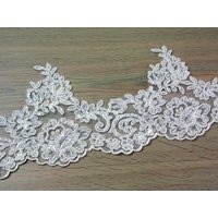 Naomi Beaded Lace Trim Ivory