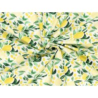 Printed Panama Cotton Canvas Fabric Yellow