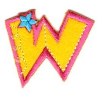 Alphabet Patch Motif Assorted Colours: Letter W