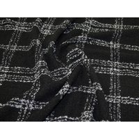 Textured Wool Coating Fabric Black & Grey