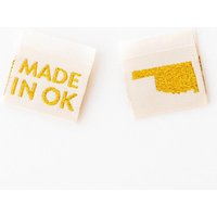Sarah Hearts Made In My State Gold Woven Labels Oklahoma