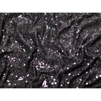 Minerva Core Range Sequin ITY Silky Stretch Knit Fabric Black