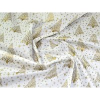 Deadstock 100% Cotton Fabric Gold on White