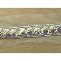 Disc Beaded Lace Trim Irridescent