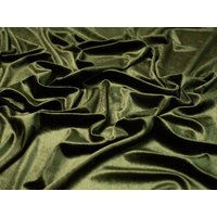 Minerva Core Range Panne Velvet Stretch Knit Fabric Olive Green