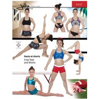Jalie Paper Sewing Pattern 3247 Crop Tops & Gym Shorts