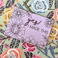 Two Stitches Yes I Made It Leather Labels Lilac