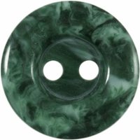 Hemline Round Marbled Plastic Buttons Green