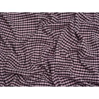 Minerva Core Range Stretch Woven Gingham Seersucker Fabric Black & Light Pink