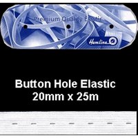 Hemline Buttonhole Elastic Black