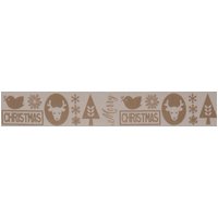 Berisfords Christmas Motif Ribbon Oatmeal