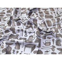 Deadstock Cotton Canvas Fabric Blue Grey