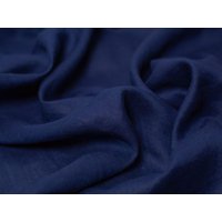 Minerva Core Range Washed Slub 100% Linen Fabric Navy Blue