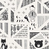 Art Gallery Fabrics Nest 100% Cotton Poplin Fabric Swirly Friends