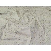 John Louden Metallic 100% Cotton Fabric White