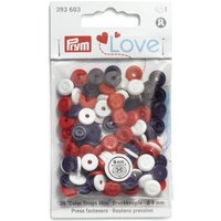 Prym Love Round Snaps Press Fasteners Red White Navy