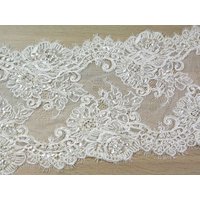 Beaded Guipure Lace Trim Ivory