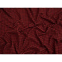 Minerva Core Range Stretch Woven Gingham Seersucker Fabric Black & Red