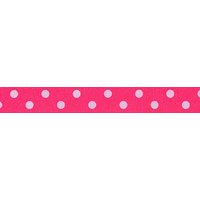Berisfords Spotty Neon Ribbon Fluorescent Pink