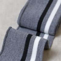 Stephanoise Knitted Cuff Ribbing Grey & White