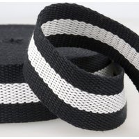 Stephanoise Two Tone Strap Webbing Black White