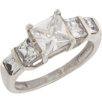 925 Sterling Silver Brilliant White CZ Sleek Stylish Engagement Ring(JL#3504)