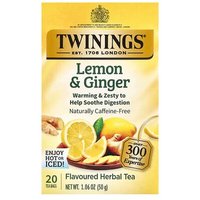 iHerb Twinings Flavored Herbal Tea Lemon Ginger Caffeine Free 20 Tea Bags 106 oz 30 g