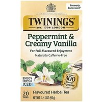 iHerb Twinings Flavored Herbal Tea Peppermint Creamy Vanilla Caffeine Free 20 Tea Bags 141 oz 40 g
