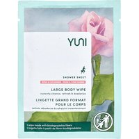 iHerb Yuni Beauty Shower Sheet Large Body Wipe Rose Cucumber Duschtuch großes Duschtuch Rose und Gurke 1 Tuch
