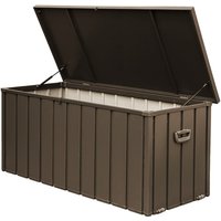 FLEXIMOUNTS 150 Gallon Deck Box Metal Outdoor Deck Box,Brown