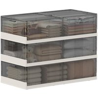 FLEXIMOUNTS 3 Pack Under Bed Storage with Wheels,Collapsible Containers Stackable Under bed Organizer Bins for Clothes, Blankets, Shoes, Books