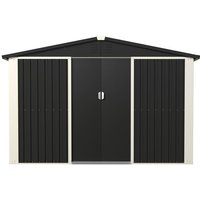 FLEXIMOUNTS Large Metal Outdoor Storage Shed 8.6ft x 6.3ft