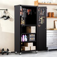 FLEXIMOUNTS SC3B-WP Classic Heavy-Duty Tool Storage Cabinet for Garage with Hooks and Pegboard