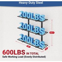 FLEXIMOUNTS 3-Tier 1x3ft Garage Storage Wall Shelving, 12-inch-by-36-inch per Shelf Height Adjustable Floating Shelves (Black)
