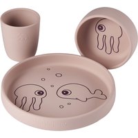 Done by Deer, Done by Deer Silicone Dinner Set - Sea Friends - Powder Done by Deer, Done by Deer Silicone Dinner Set - Sea Friends - Powder