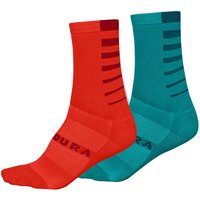 Endura Women's Coolmax® Stripe Socks (Twin Pack) - Pacific Blue