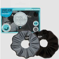 MP X Invisibobble® Reflective Power Sprunchie – Black/Ice Blue - 2 PACK