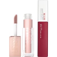 Maybelline Lifter Gloss and Superstay Matte Ink Lipstick Bundle (Various Shades) - 50 Voyager