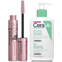 CeraVe Foaming Cleanser and Maybelline Sky High Mascara Duo for Oily Skin