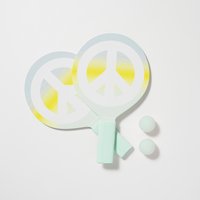 Sunnylife, Sunnylife Mini Kids' Beach Bats Peace Sign Sunnylife, Sunnylife Mini Kids' Beach Bats Peace Sign