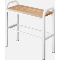 Yamazaki, Yamazaki Tower Shoe Rack with Wooden Board - White Yamazaki, Yamazaki Tower Shoe Rack with Wooden Board - White